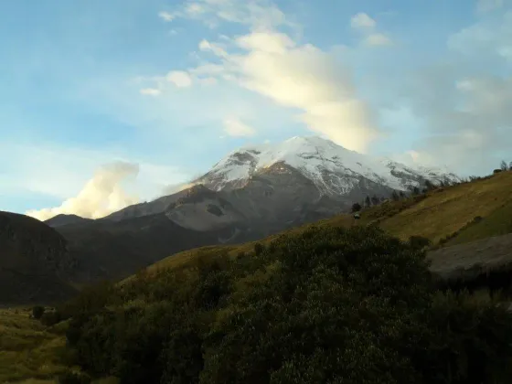 Chimborazo rising above the Andean hills